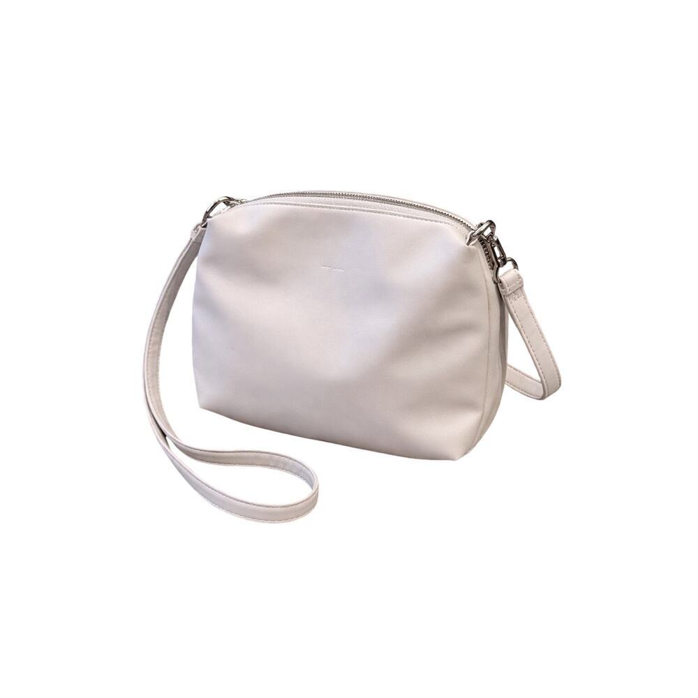 Pixie Mood Light Gray Vegan Leather Crossbody Shoulder Bag Minimalist Purse